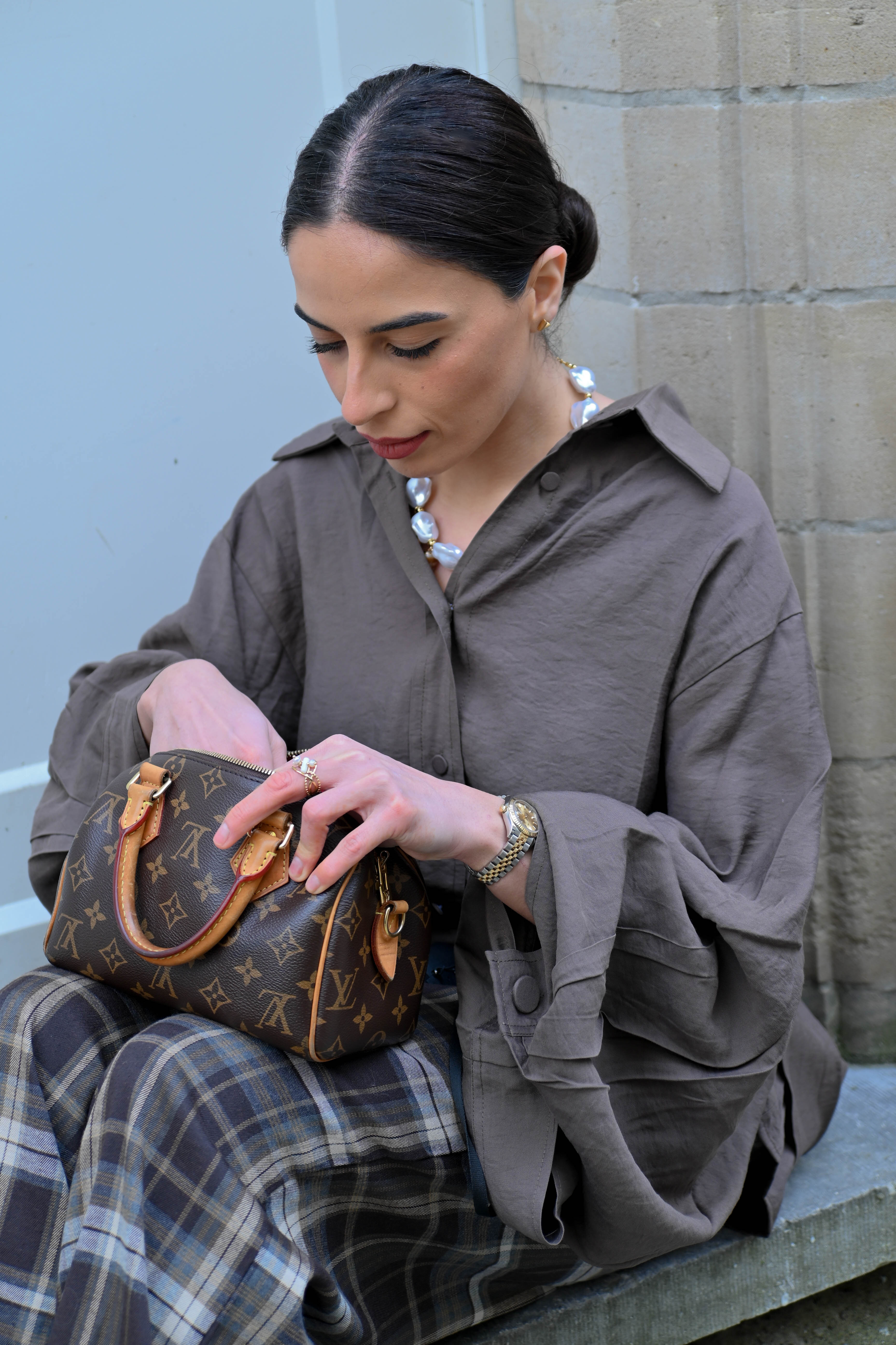 The Everyday Drape Shirt in Brown
